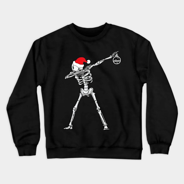 Dabbing Christmas Hip Hop Skull Floral Skeleton Crewneck Sweatshirt by SkullGrungeSHOP